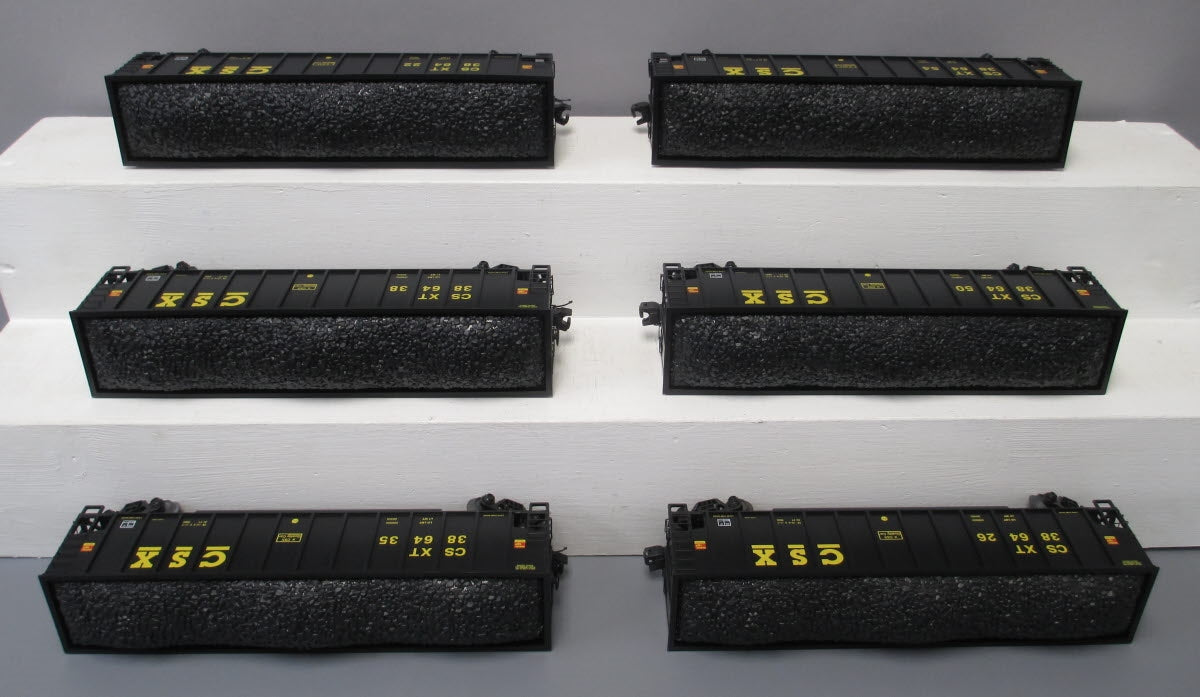 MTH 20-90737 O Gauge CSX Coalporter Hoppers w/ Coal Load 6-Car Set