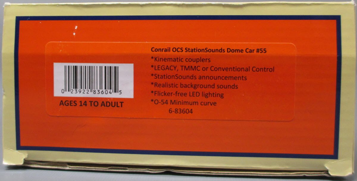 Lionel 6-83604 O Conrail Office Car Special Station Sounds Dome Car #55