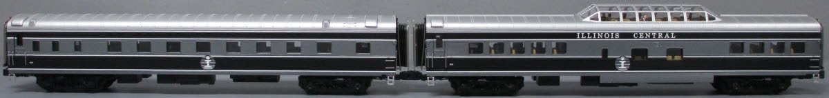 MTH 20-66153 O Ilinois Central Streamlined 70' Sleeper/Vista Dome Set (Set of 2)