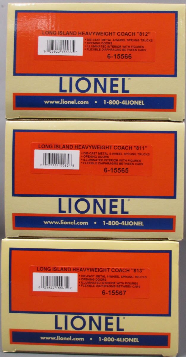 Lionel 6-15564 O Gauge Long Island Heavyweight Passenger Cars (Pack of 3)