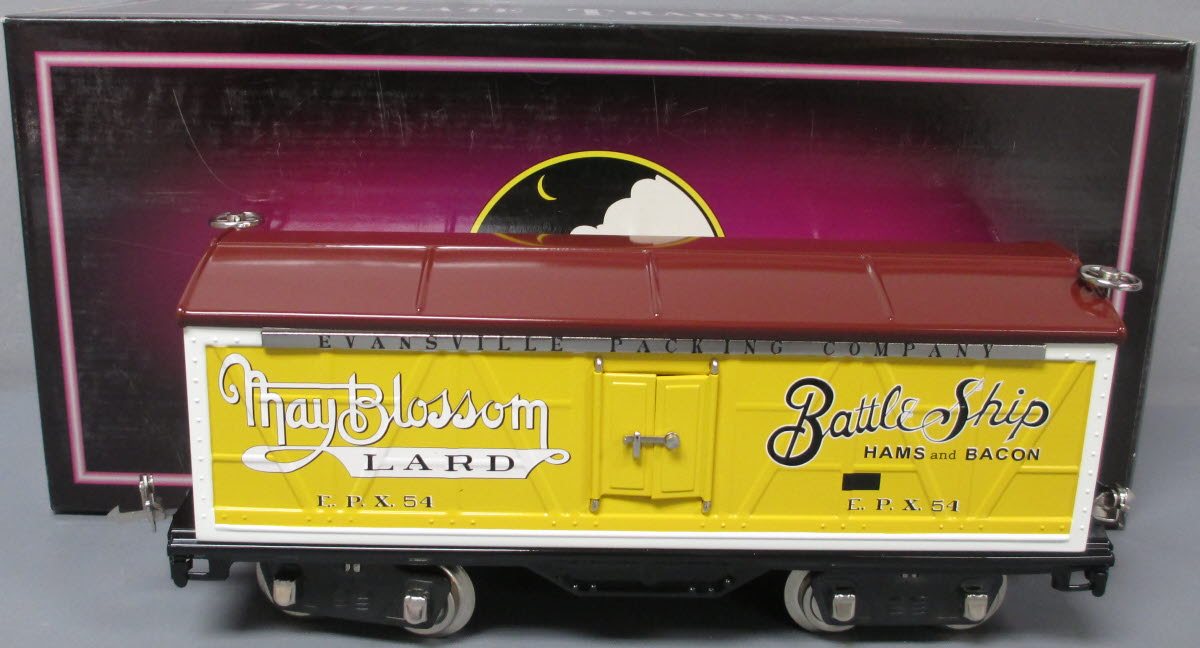 MTH 10-2172 Standard Gauge Evansville Packing Reefer Car w/Nickel Trim