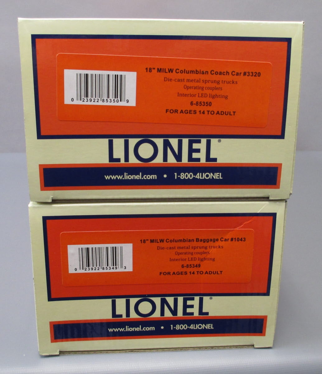 Lionel 6-85348 O Milwaukee Road 18'' Heavyweight Columbian Pack A (Pack of 2)