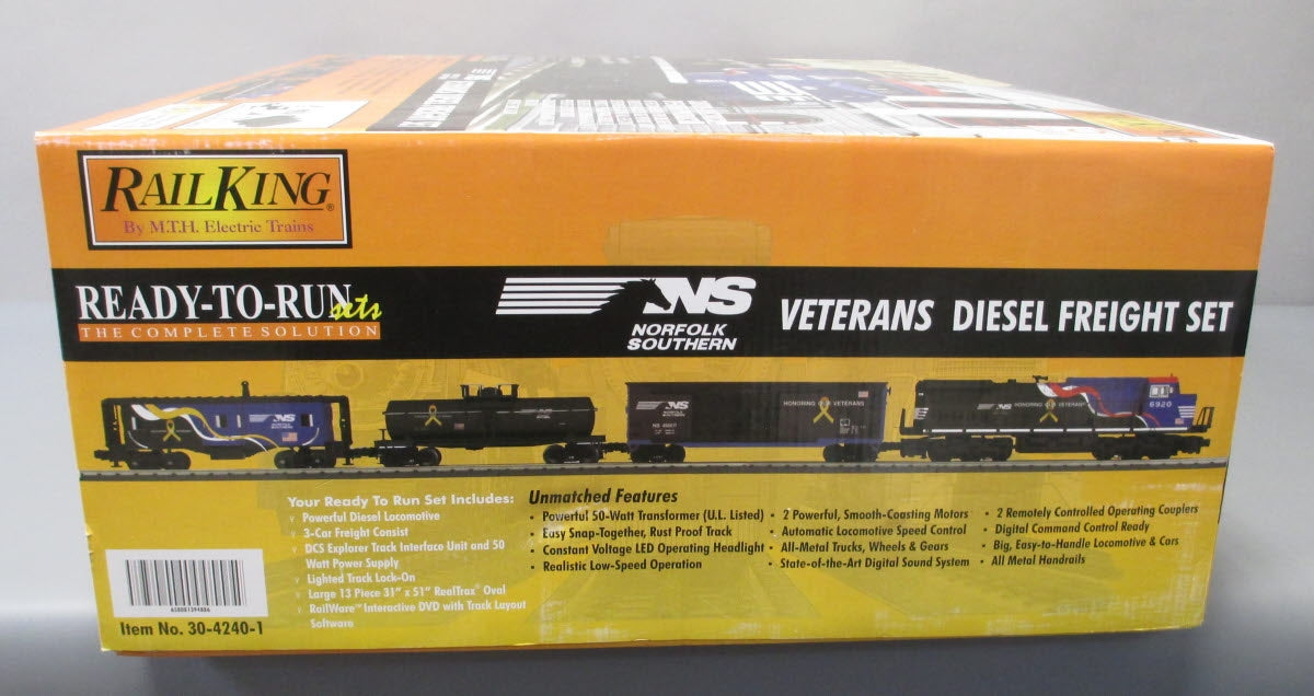 MTH 30-4240-1 O Norfolk Southern Veterans Diesel Freight Train Set w/PS 3.0