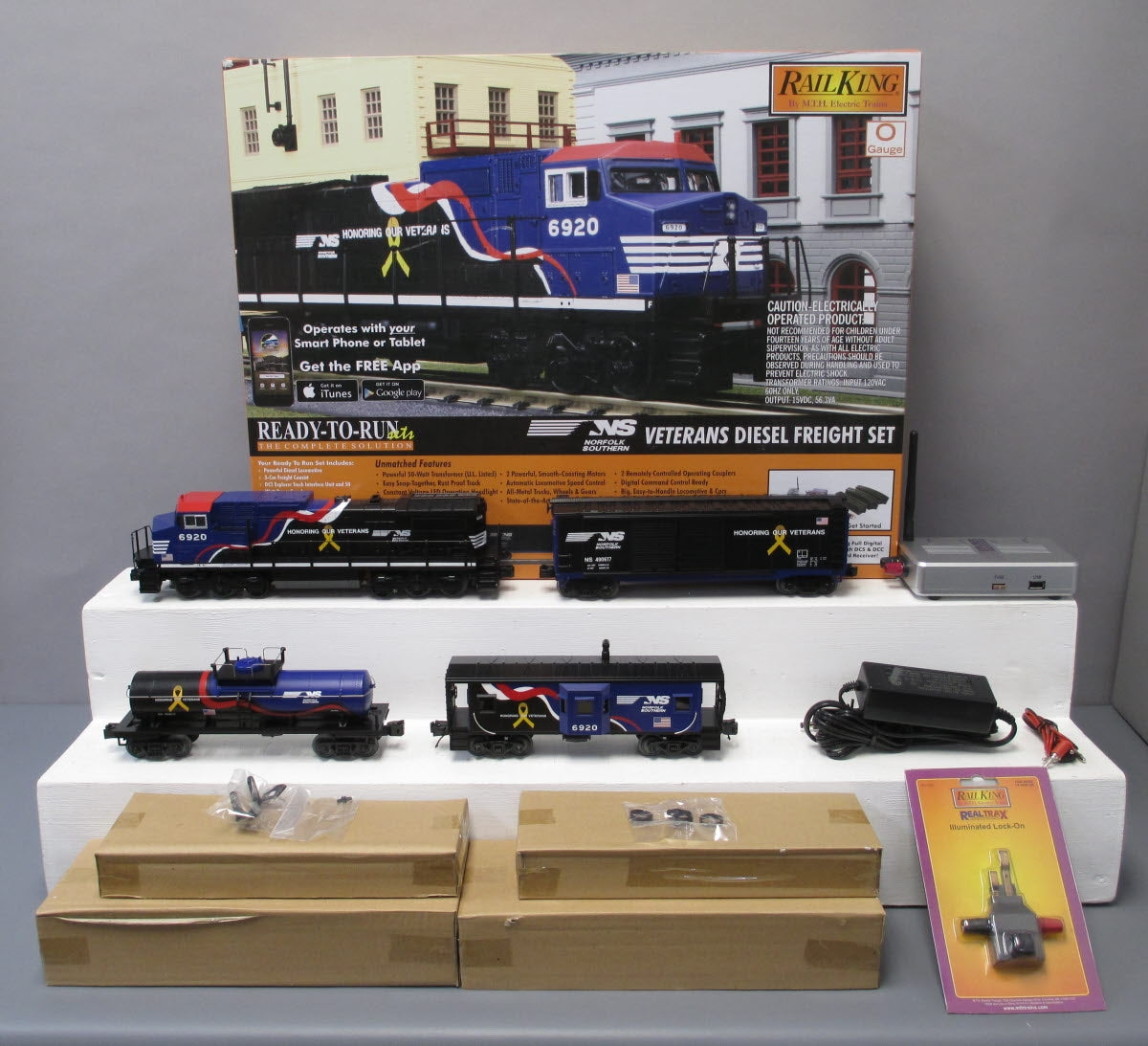 MTH 30-4240-1 O Norfolk Southern Veterans Diesel Freight Train Set w/PS 3.0