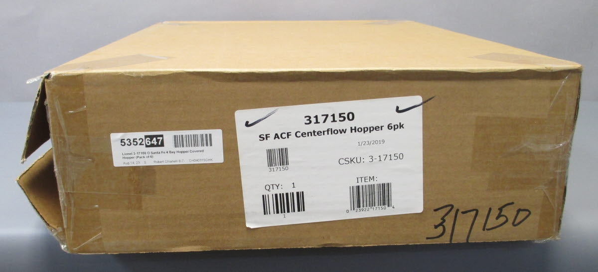Lionel 3-17150 O Santa Fe 4 Bay Hopper Covered Hopper (Pack of 6)