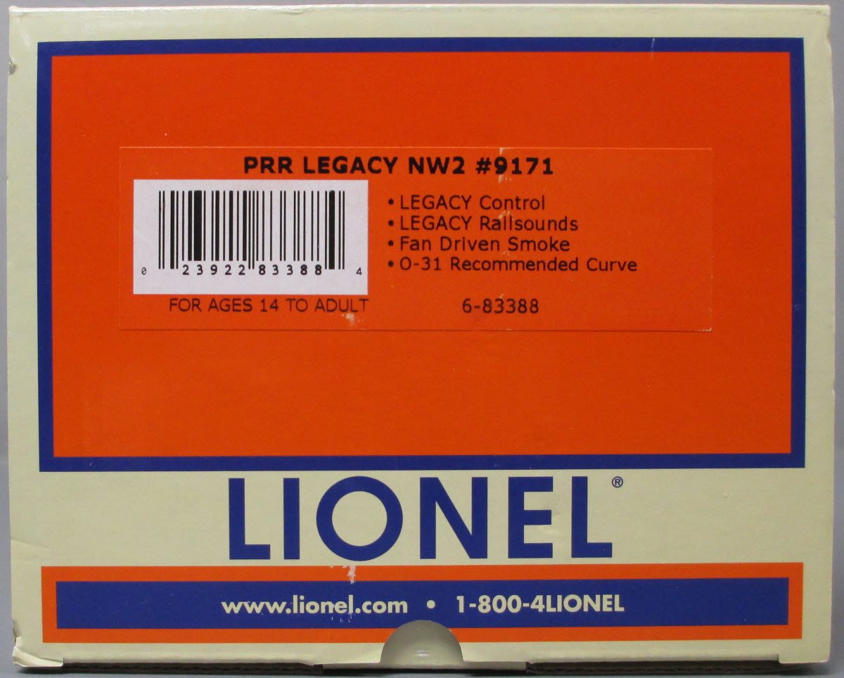 Lionel 6-83388 O Gauge Pennsylvania BTO NW2 Diesel #9171/LCS