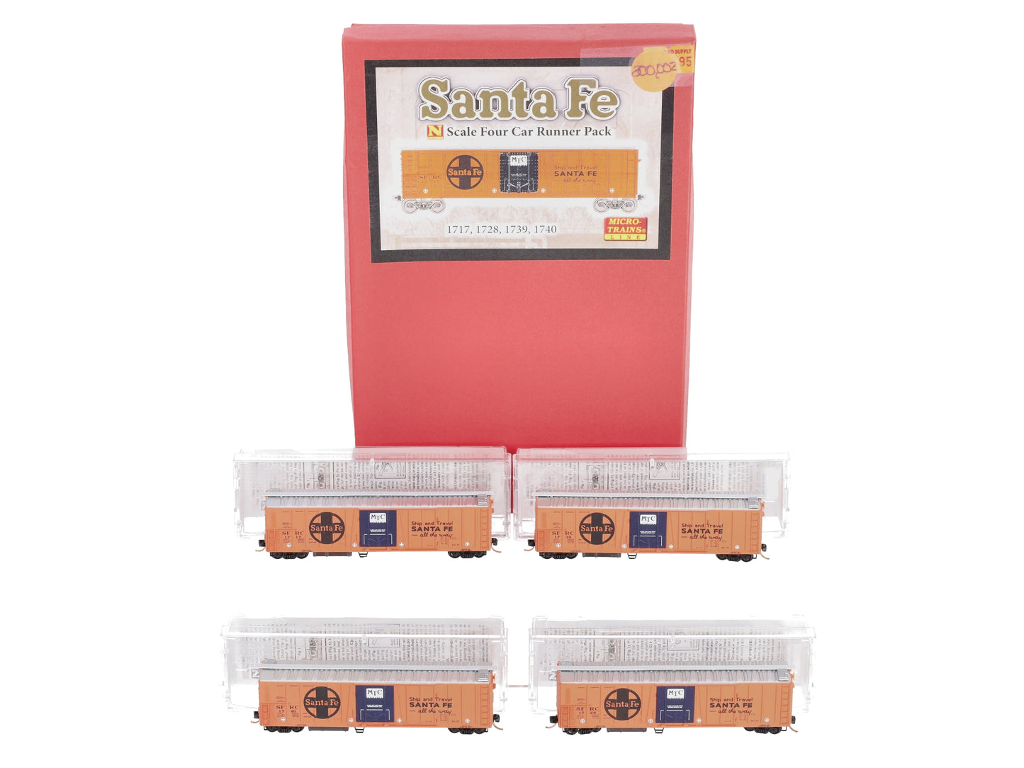 Micro-Trains 99300076 N ATSF 51' Mechanical Reefer Runner Pack (Set of 4)