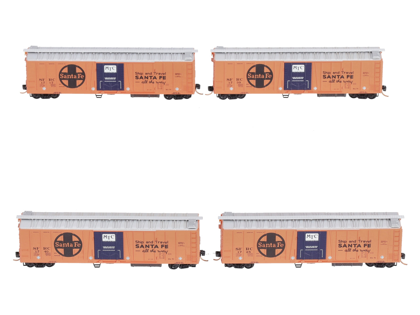 Micro-Trains 99300076 N ATSF 51' Mechanical Reefer Runner Pack (Set of 4)