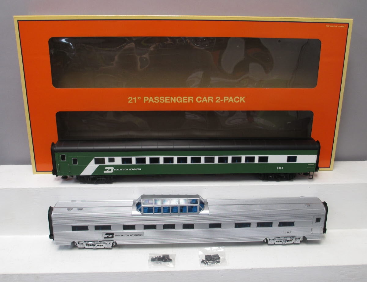 Lionel 6-84050 O Scale Burlington Northern 21" Passenger Cars 2-Pack