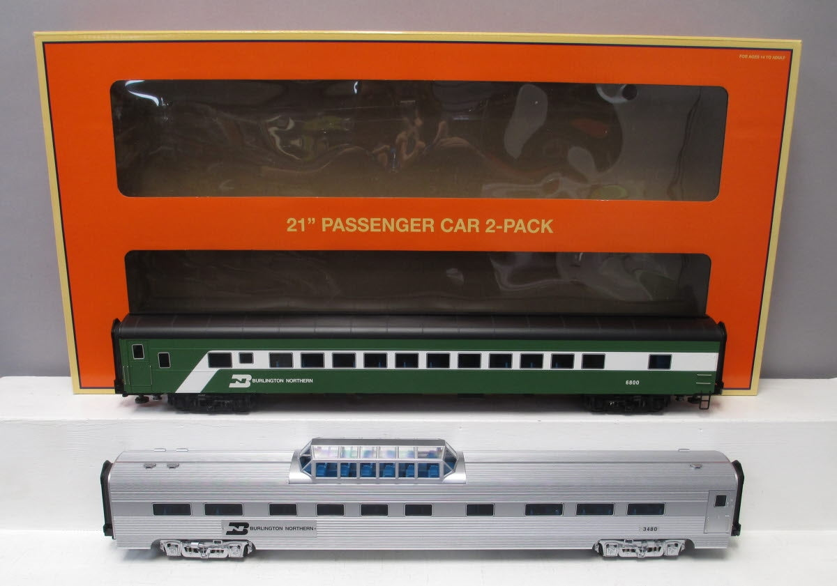 Lionel 6-84050 O Scale Burlington Northern 21" Passenger Cars 2-Pack