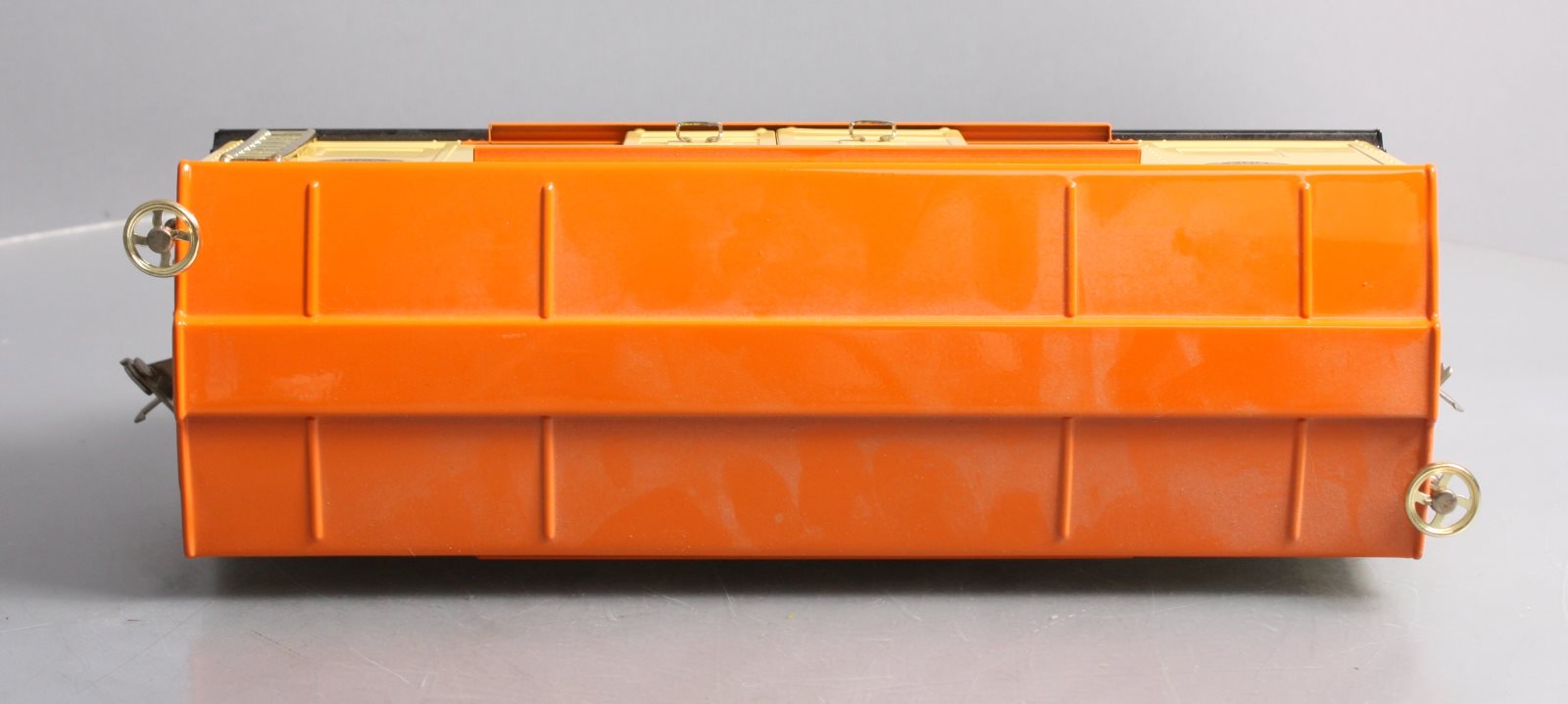 MTH 10-202 Std. Gauge 214 Tinplate Cream & Orange Box Car with Brass Trim