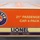 Lionel 6-85015 O Atlantic Coast Line Champion 21 Passenger Cars (Pack of 4)