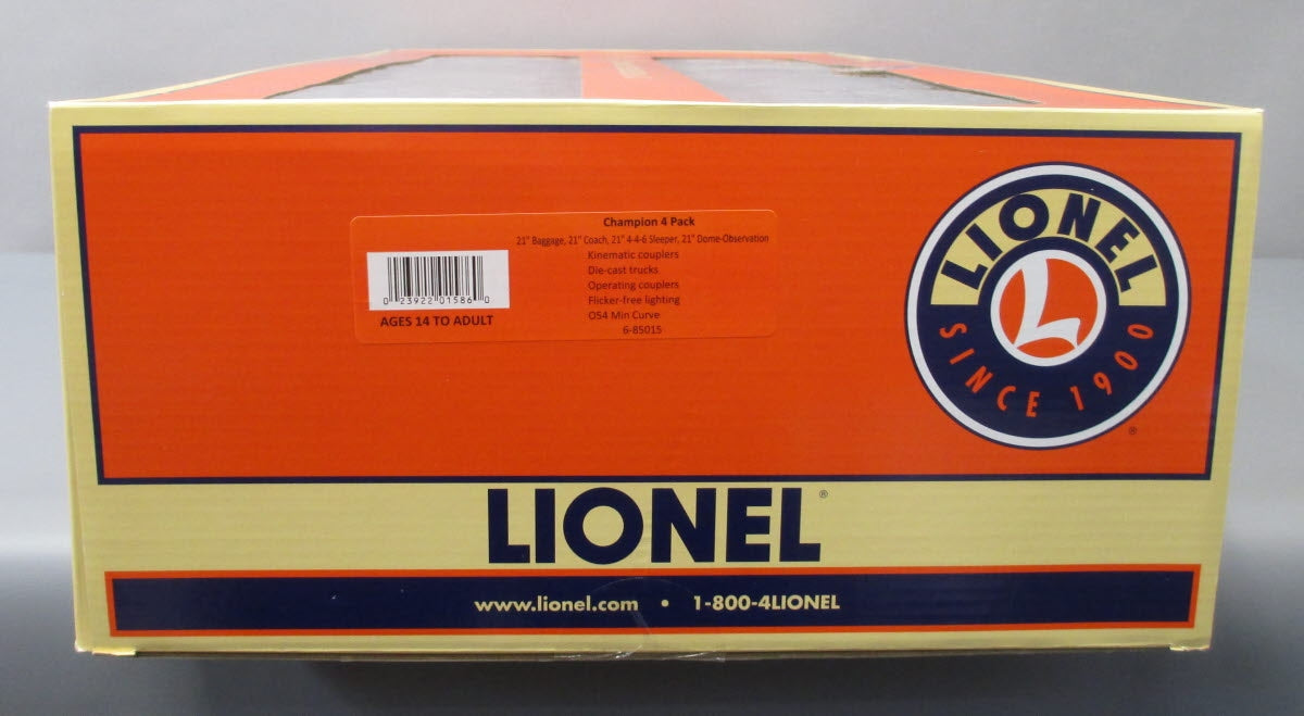 Lionel 6-85015 O Atlantic Coast Line Champion 21 Passenger Cars (Pack of 4)