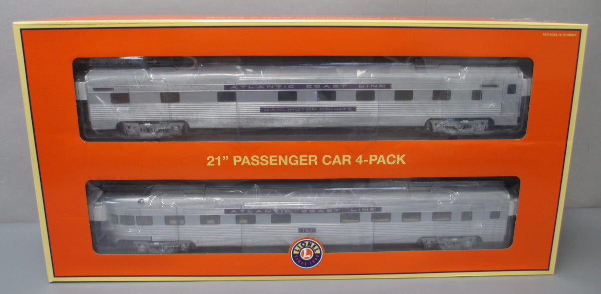 Lionel 6-85015 O Atlantic Coast Line Champion 21 Passenger Cars (Pack of 4)