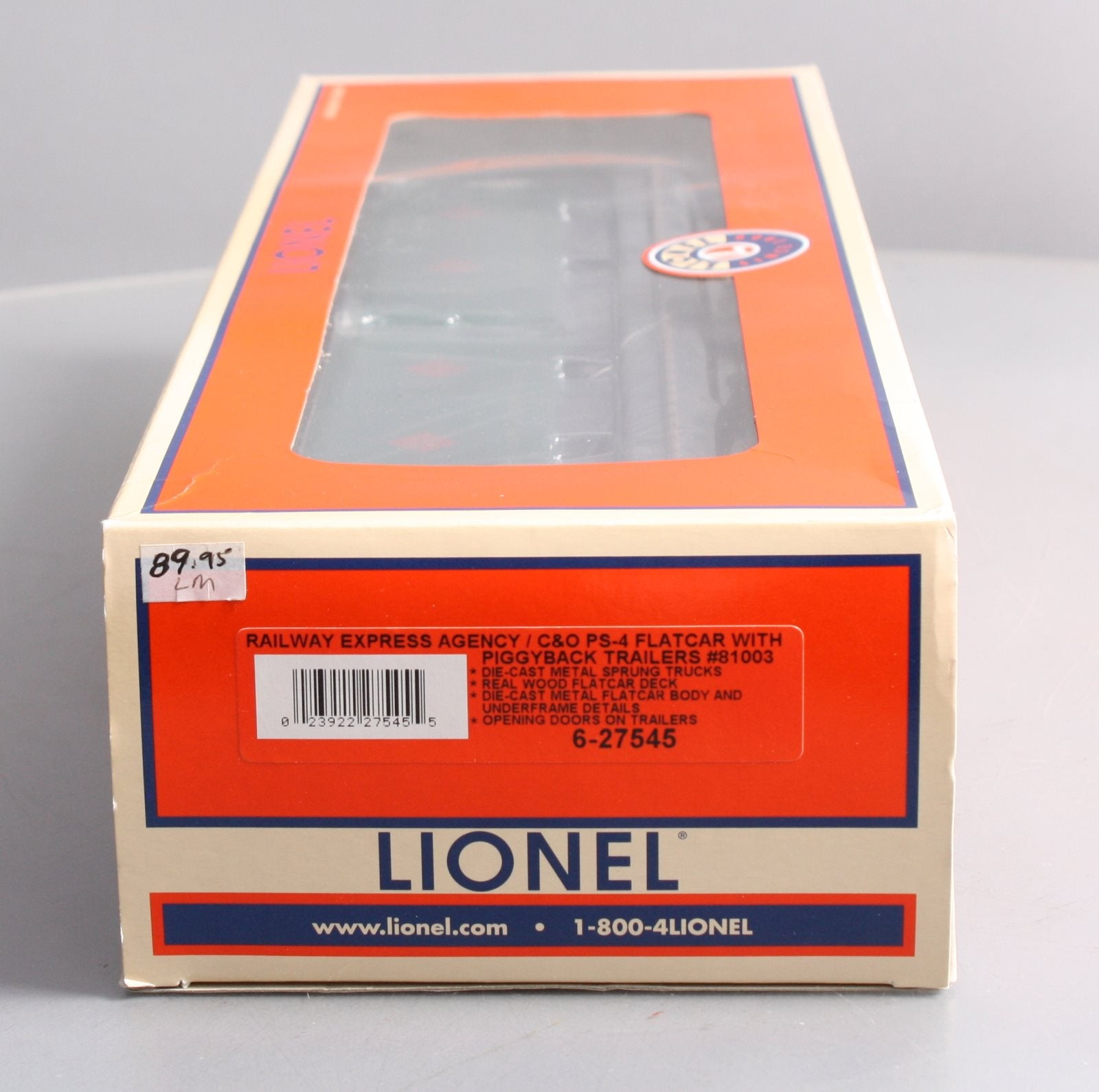 Lionel 6-27545 O Gauge Chesapeake & Ohio REA PS-4 Flatcars w/ Trailers