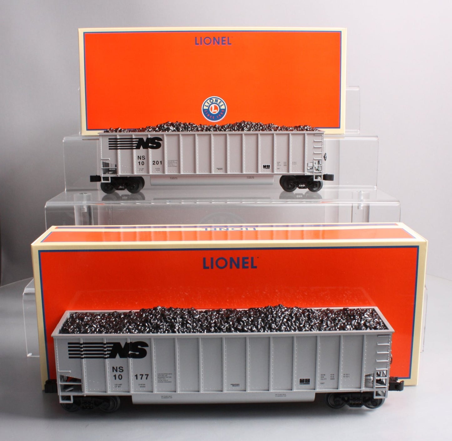 Lionel 6-19374 O Norfolk Southern Coal Gondola w/ Load #10201, 10177 (Pack of 2)