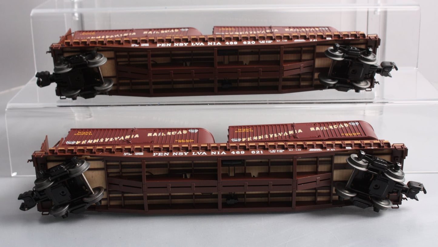 Lionel 6-21861 O Pennsylvania PS4 Flatcars with Piggyback Trailers 469620/469621