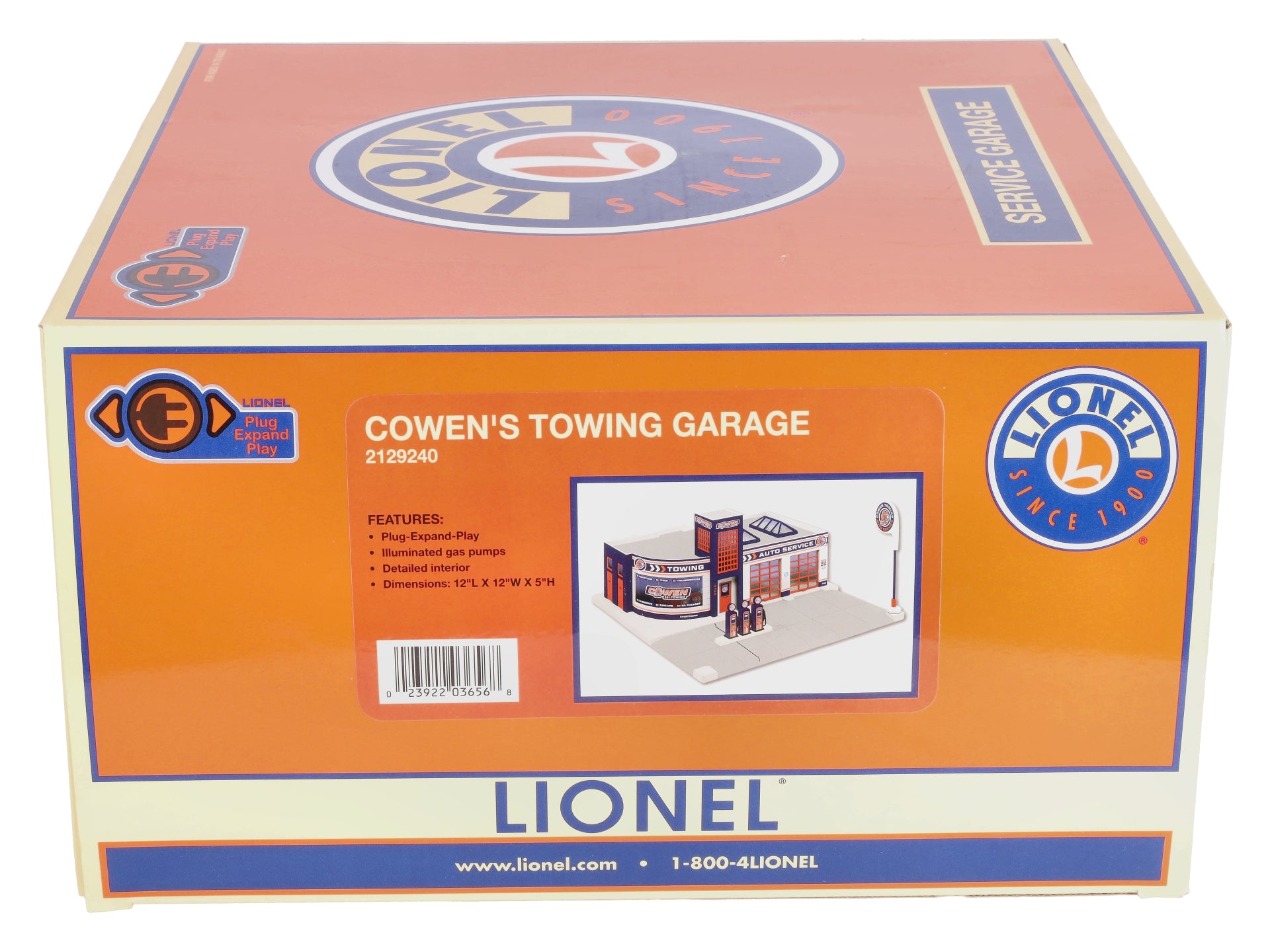 Lionel 2129240 O Plug-Expand-Play Cowens Towing Garage Building