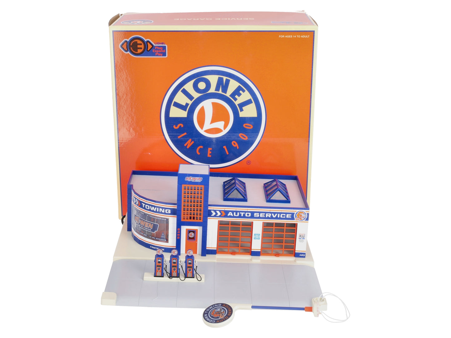 Lionel 2129240 O Plug-Expand-Play Cowens Towing Garage Building