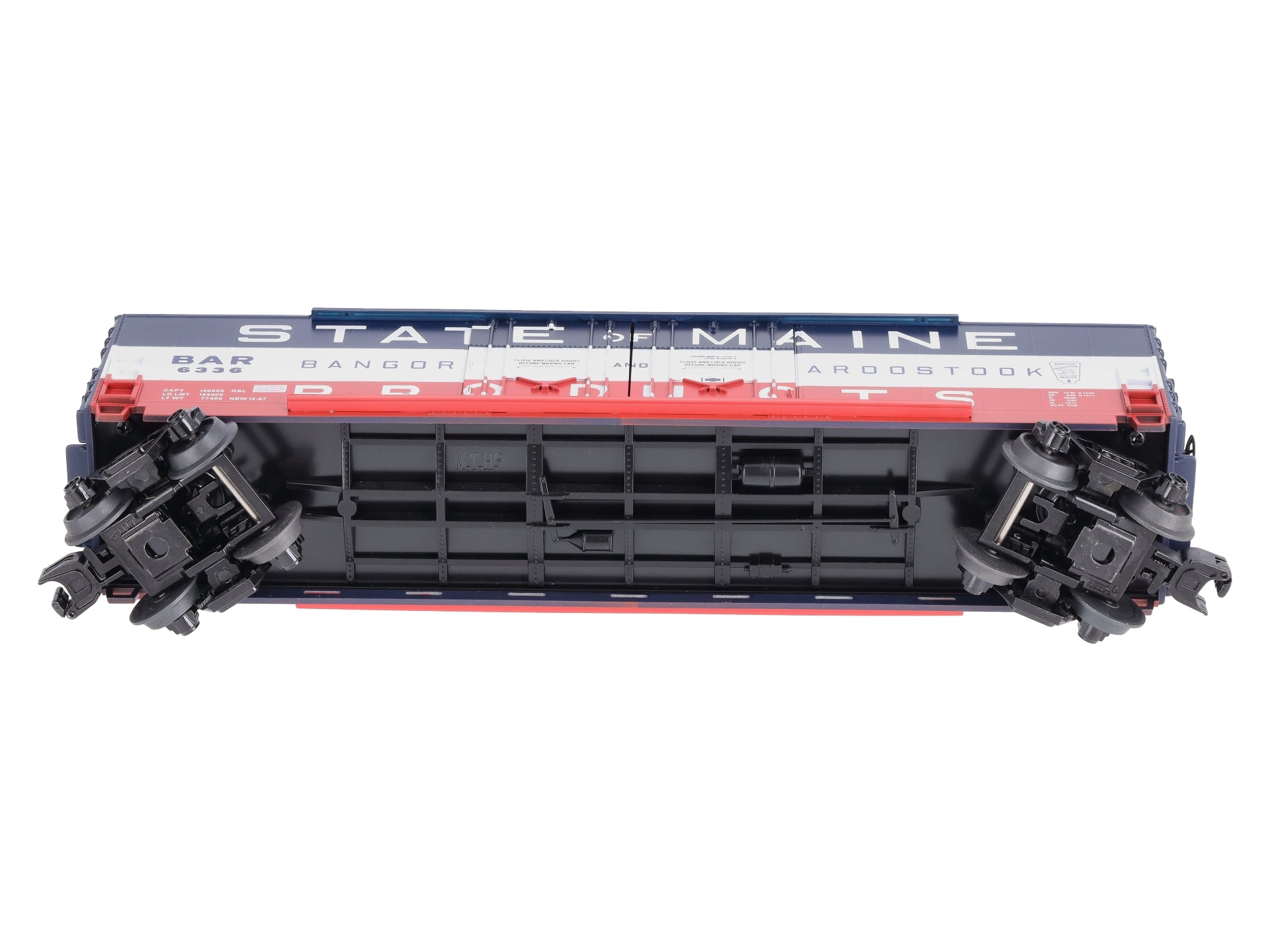 MTH 30-74986 O Bangor & Aroostook 50' Double Door Plugged Boxcar #6336