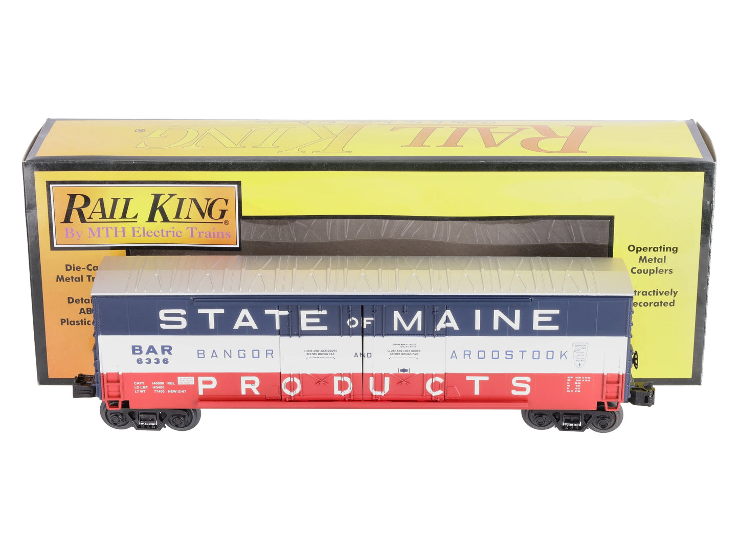 MTH 30-74986 O Bangor & Aroostook 50' Double Door Plugged Boxcar #6336