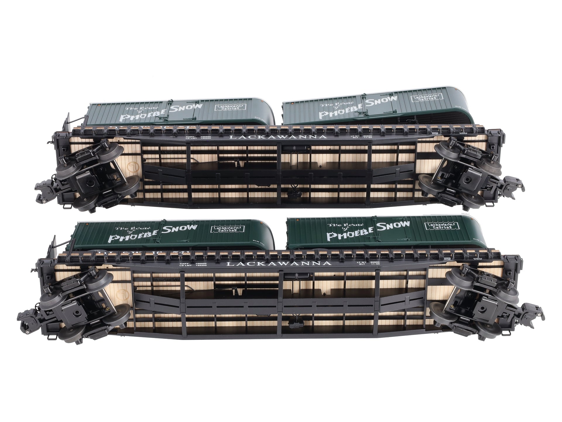 Lionel 6-21899 Lackawanna PS-4 Flatcars with Piggyback Trailers (Set of 2)