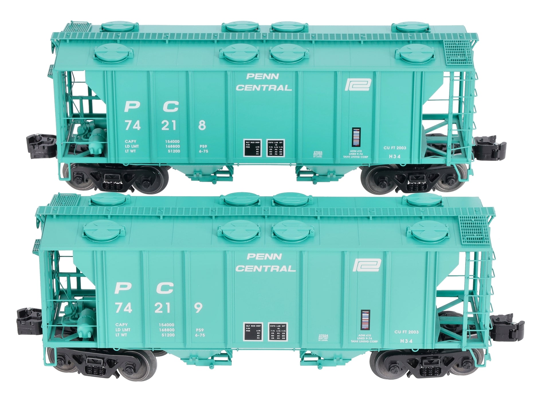 Lionel 6-21918 O Gauge Penn Central PS-2 Hoppers (Set of 2)