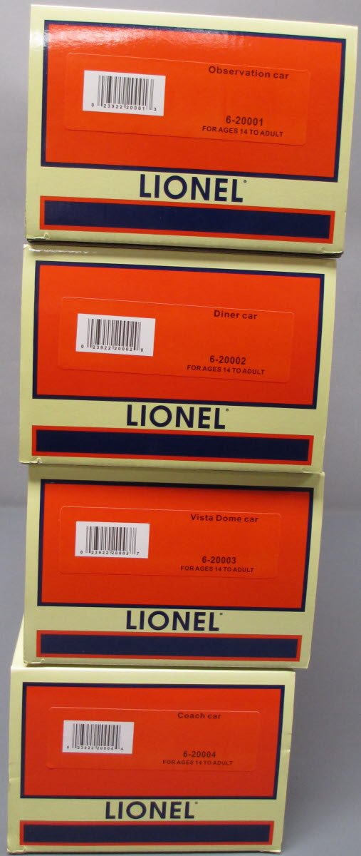Lionel 6-20000 O Pennsylvania 'The Senator' 18” Aluminum Cars Set w/Fluted (4)