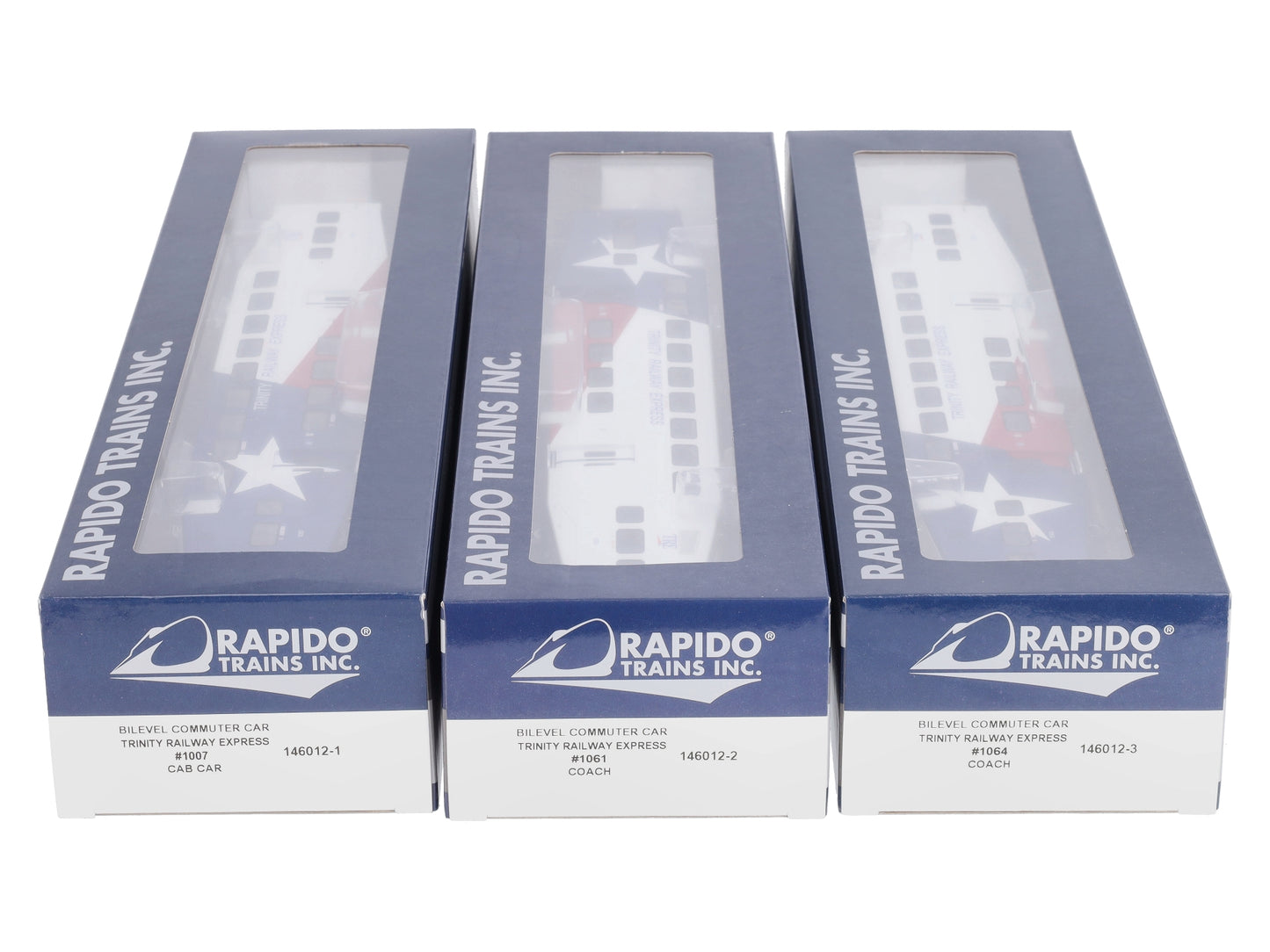Rapido Trains 146012 HO TRE Bi-Level Commuter Coach Car Set #1 (Pack of 3)