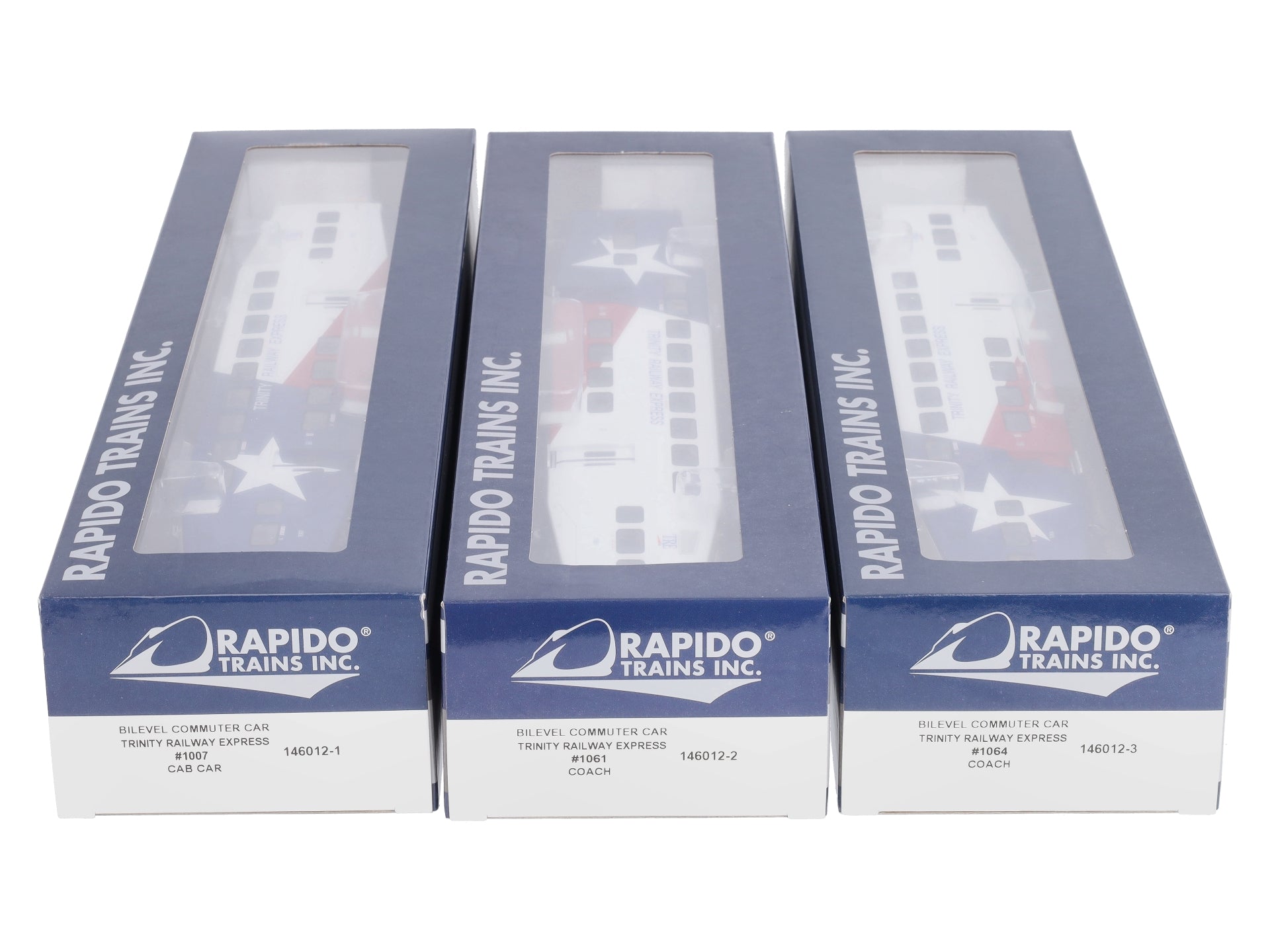 Rapido Trains 146012 HO TRE Bi-Level Commuter Coach Car Set #1 (Pack of 3)