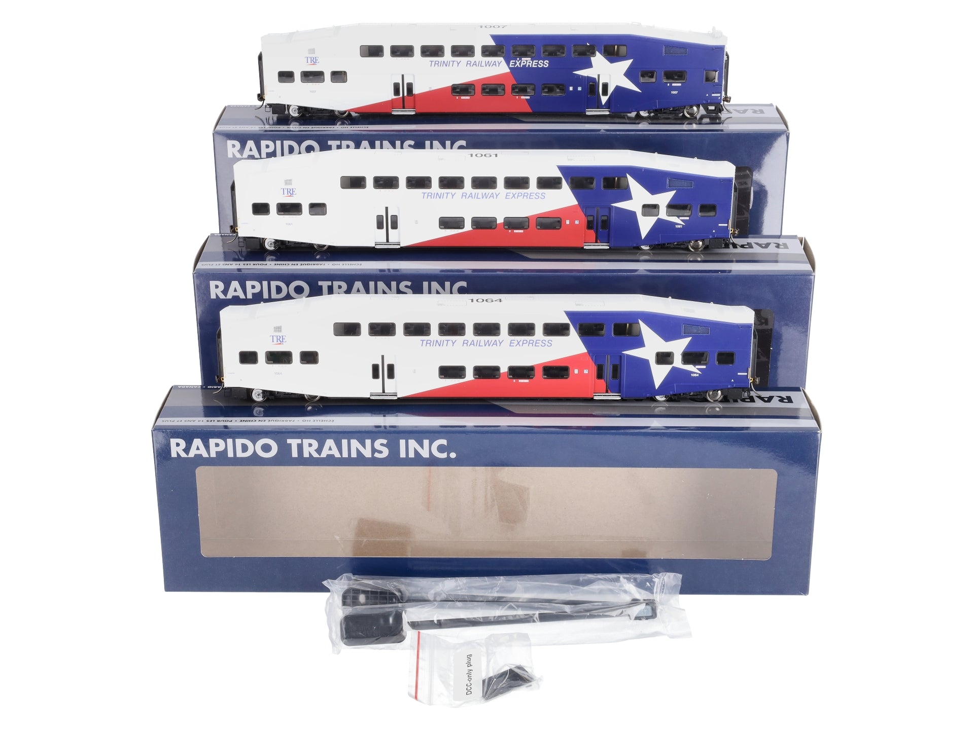 Rapido Trains 146012 HO TRE Bi-Level Commuter Coach Car Set #1 (Pack of 3)