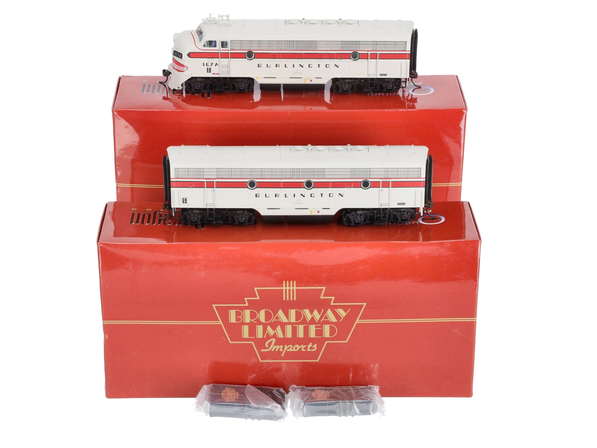 Broadway Limited 406 HO CB&Q F7A/F7B Diesel Locomotives w/ DCC & SND