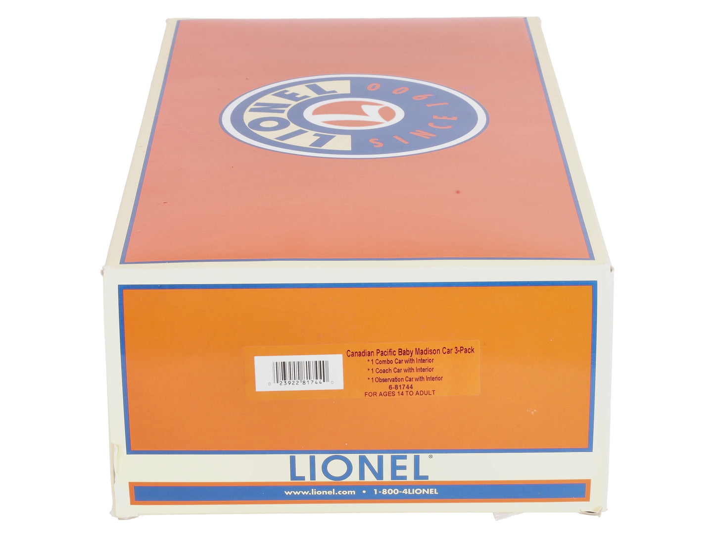 Lionel 6-81744 O CP Baby Madison Combo, Coach, Observation Cars (Set of 3)