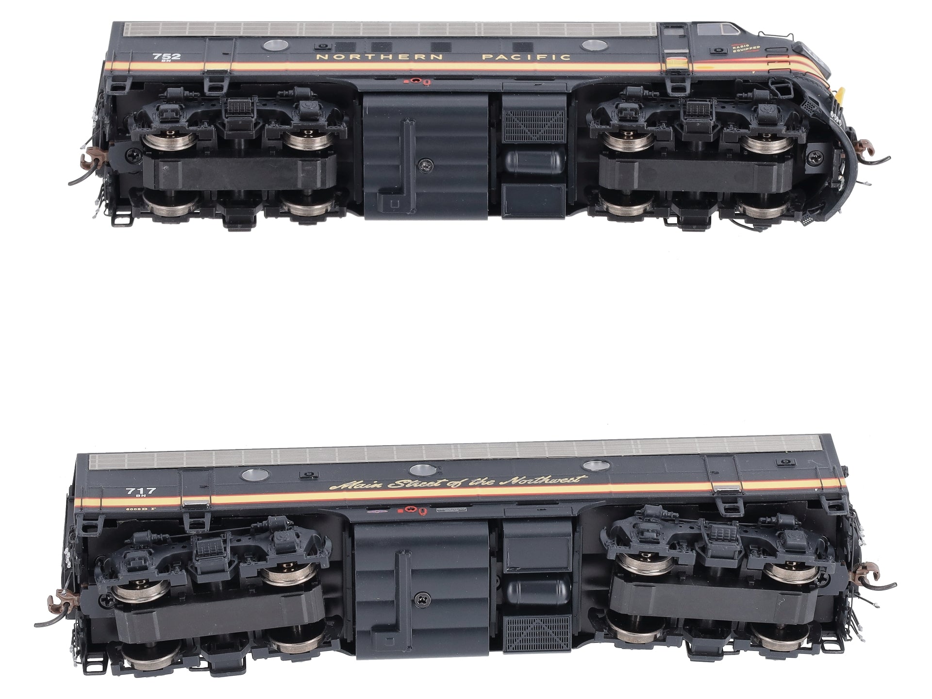Athearn G12344 HO Burlington Northern (exNP) F7 AB Diesel Locomotives #752/717