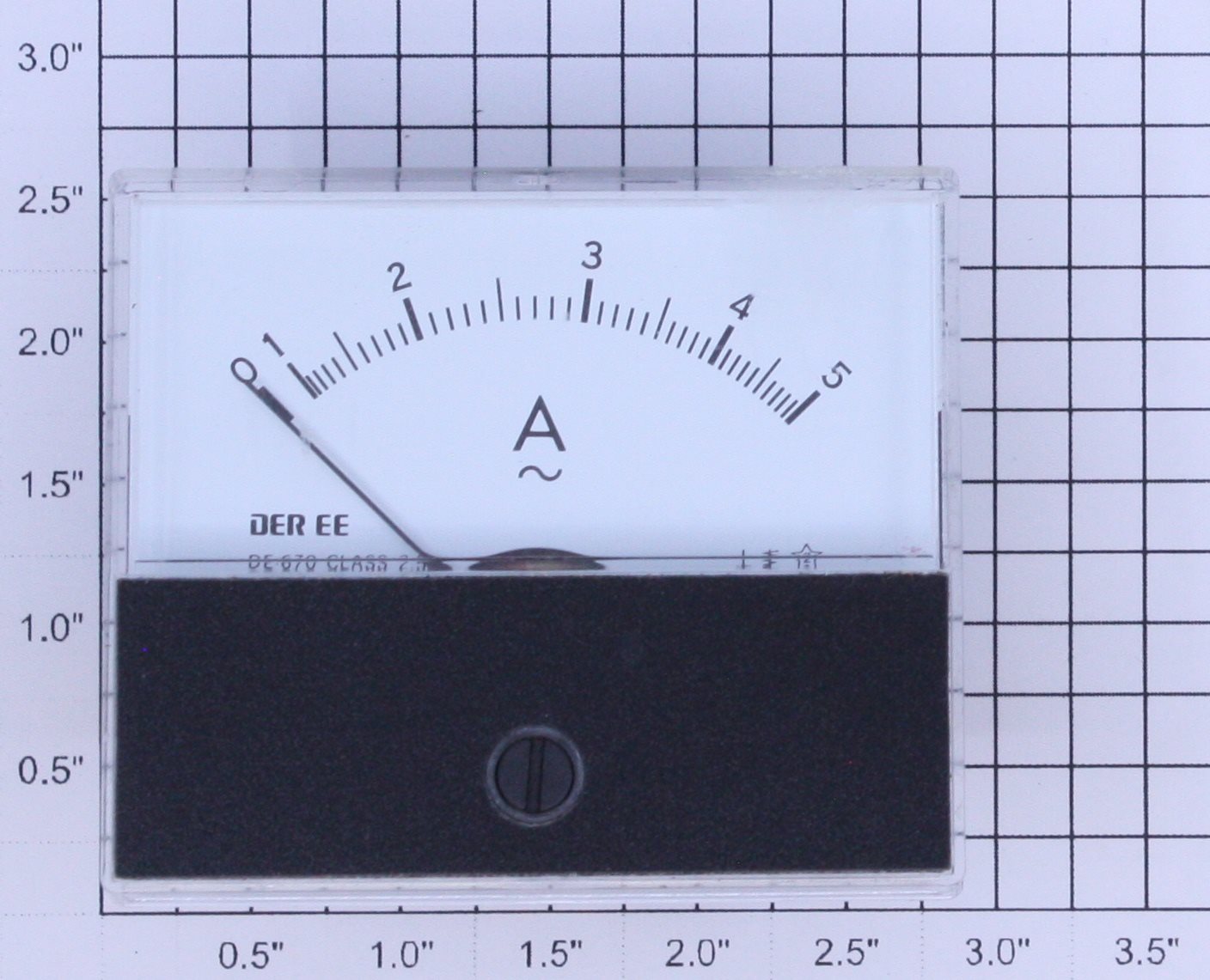 DER EE DE-670-ACA Panel Mount 0/1-5 AC Ampere Meter