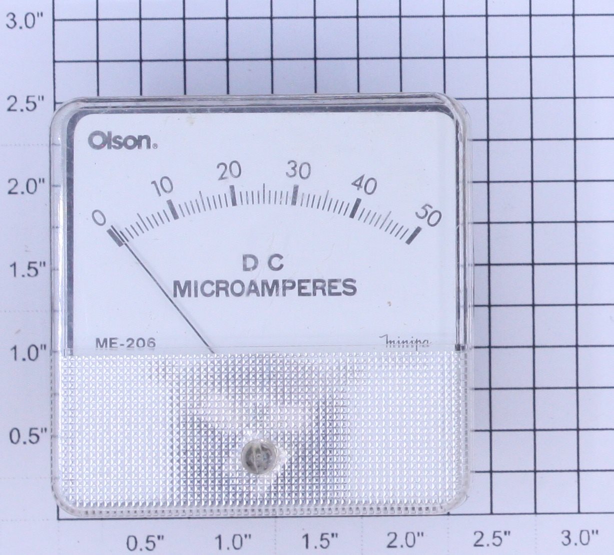 Olson ME-206-0-50DCA Panel Mount 0-50 DC Microamperes Meter