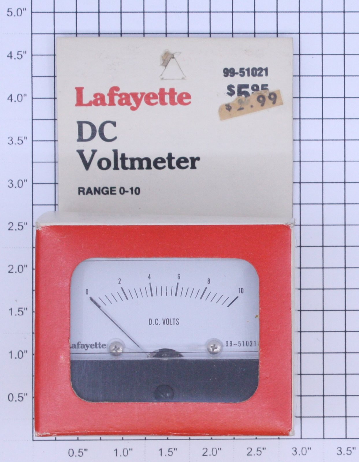 Lafayette 99-51021 Panel Mount 0-10 DC Volt Meter Boxed