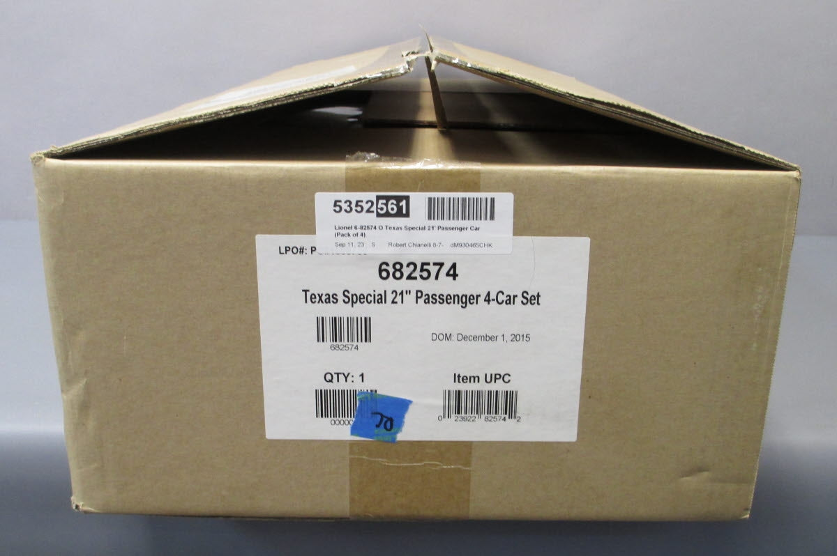 Lionel 6-82574 O Texas Special 21' Passenger Car (Pack of 4)