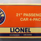 Lionel 6-82574 O Texas Special 21' Passenger Car (Pack of 4)