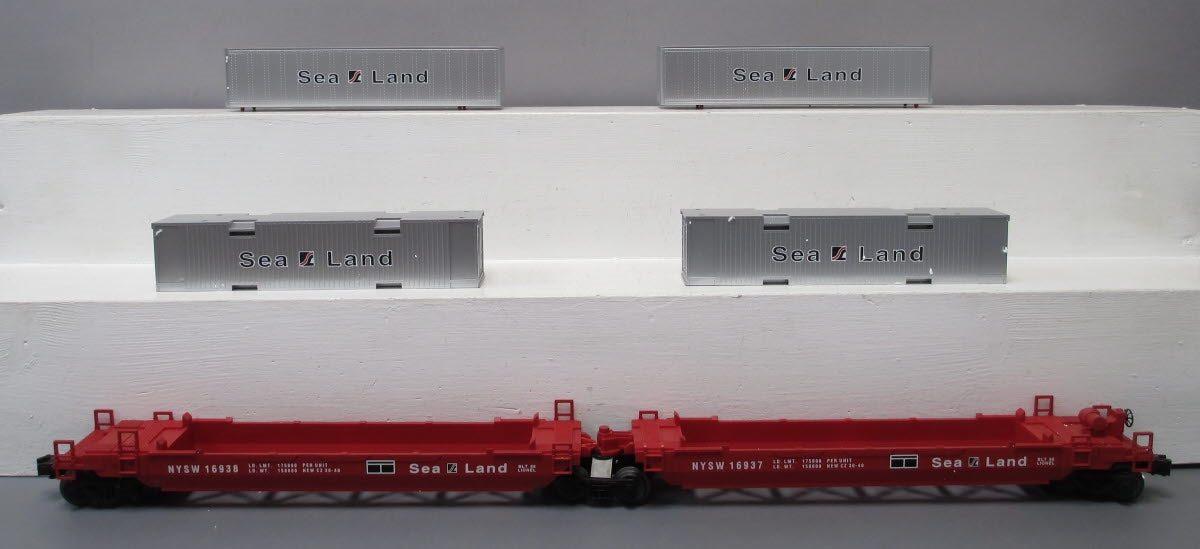 Lionel 6-16936 O Gauge Susquehanna Sea Land Maxi-Stack Flatcar VG/Box