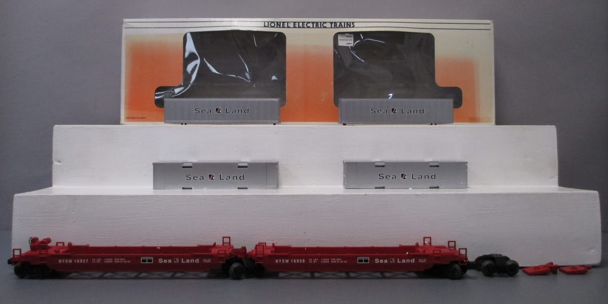 Lionel 6-16936 O Gauge Susquehanna Sea Land Maxi-Stack Flatcar EX/Box
