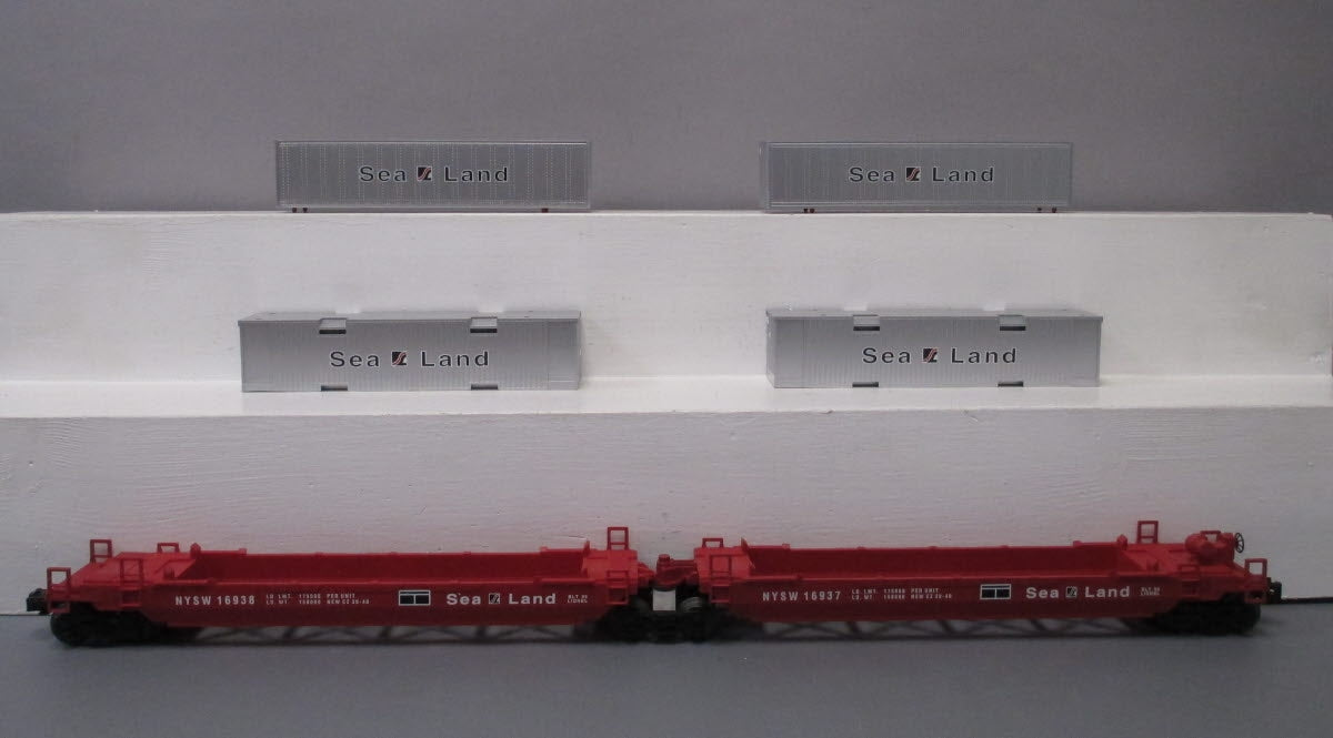 Lionel 6-16936 O Gauge Susquehanna Sea Land Maxi-Stack Flatcar EX/Box