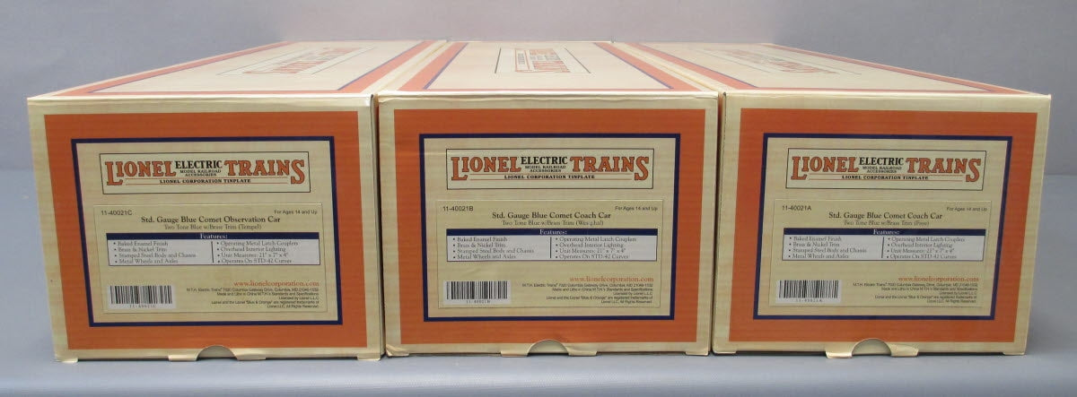 MTH 11-40021 Std. Gauge Blue Comet 3-Car Passenger Set