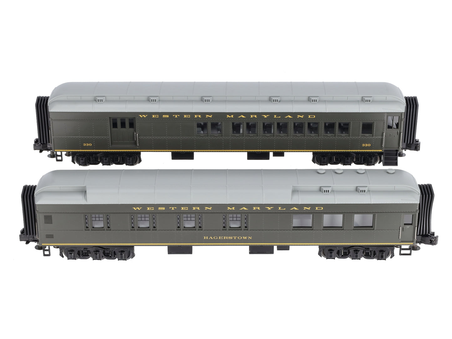 MTH 30-69050 O Western Maryland 60' Madison Combo/Diner Passenger Set (Set of 2)