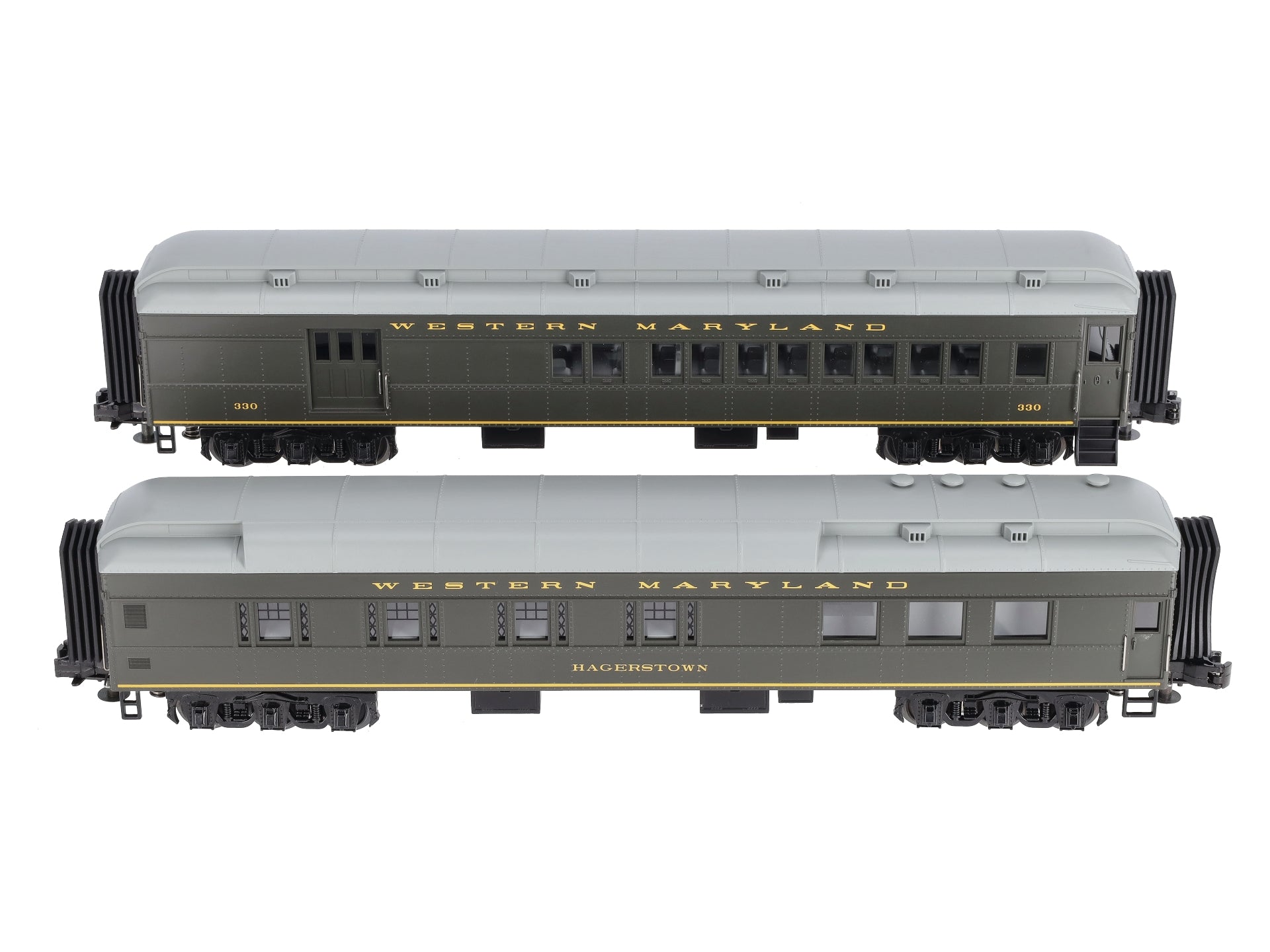 MTH 30-69050 O Western Maryland 60' Madison Combo/Diner Passenger Set (Set of 2)