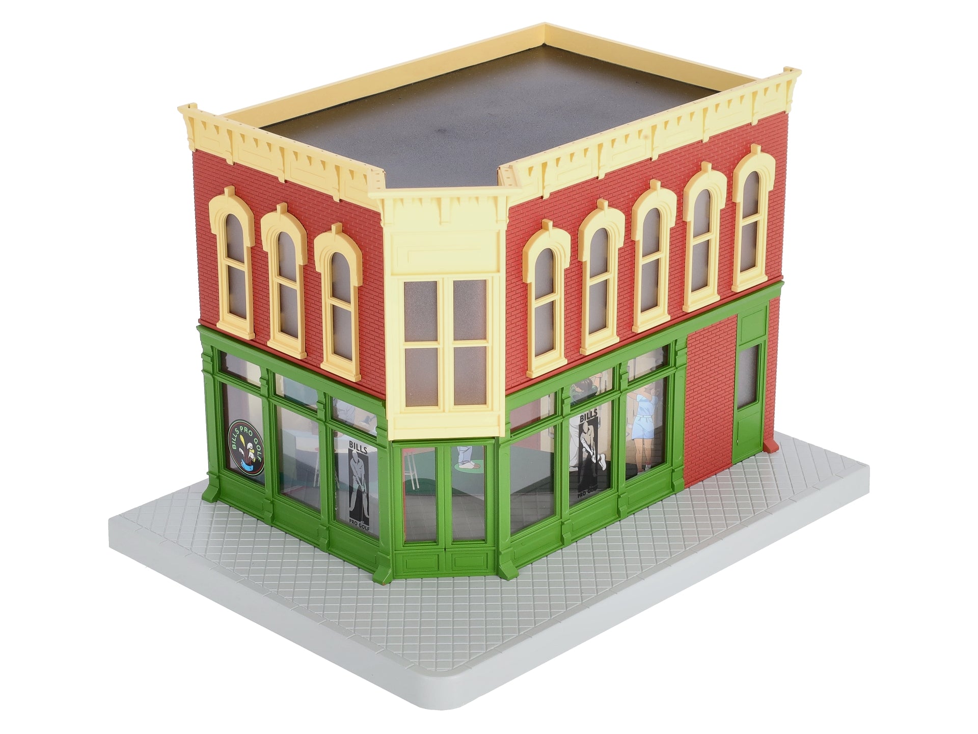 MTH 30-90352 O Gauge Bill's Golf Pro Shop Corner Building with Blinking Signal