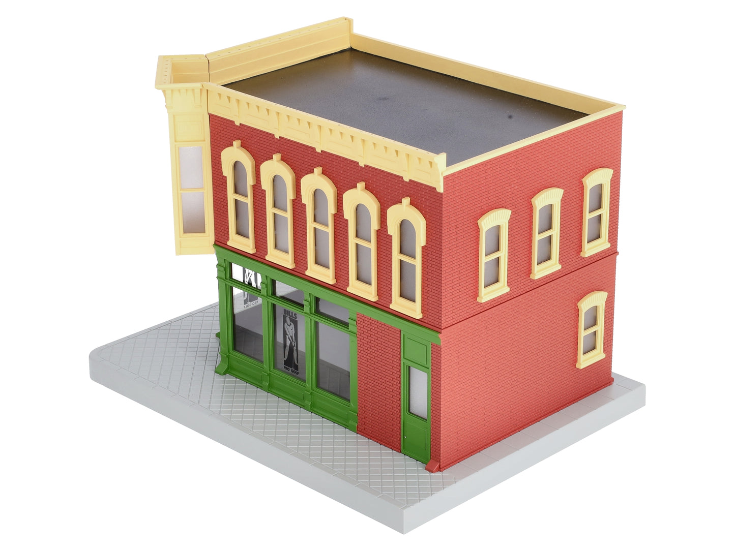 MTH 30-90352 O Gauge Bill's Golf Pro Shop Corner Building with Blinking Signal
