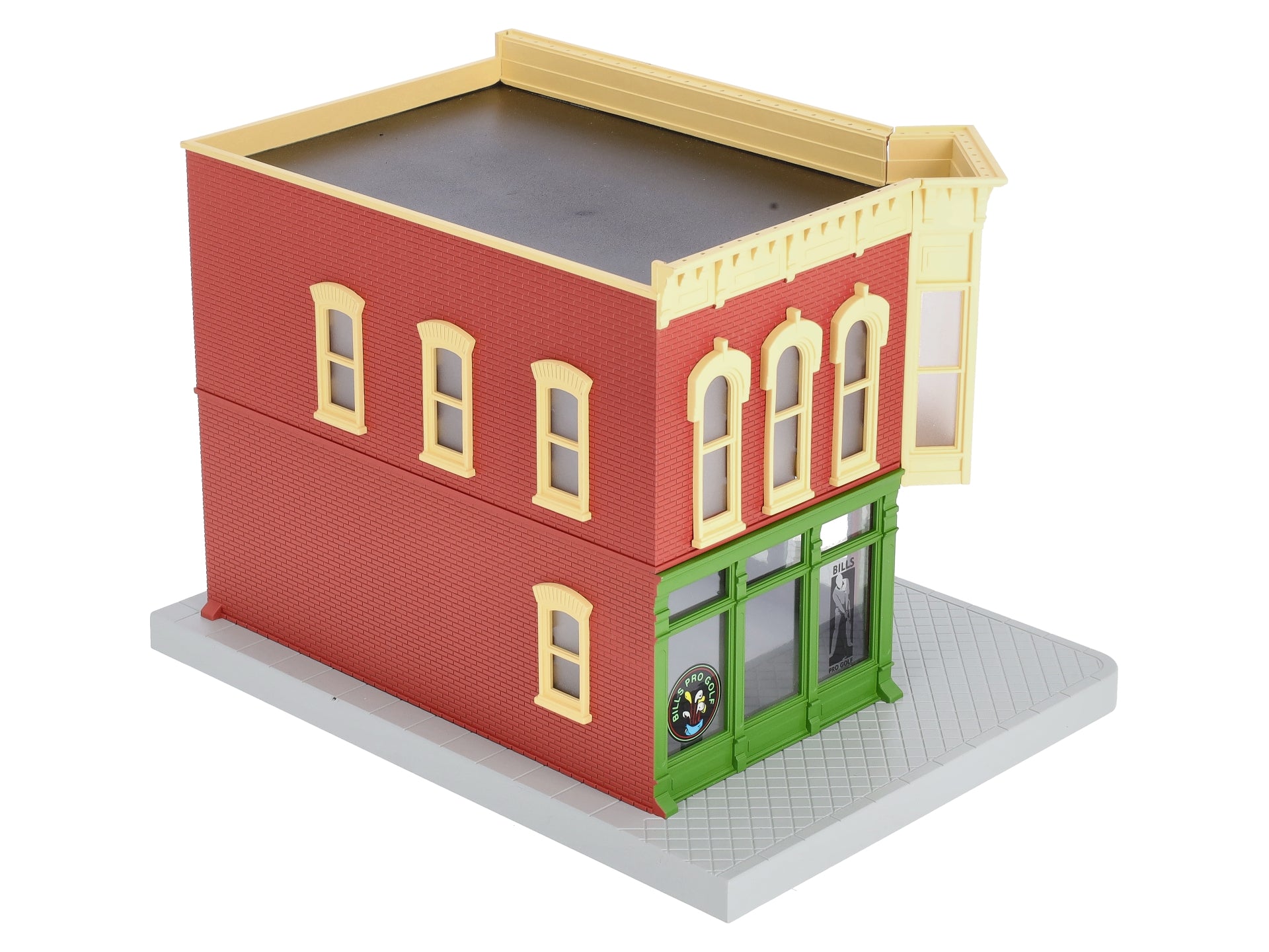 MTH 30-90352 O Gauge Bill's Golf Pro Shop Corner Building with Blinking Signal