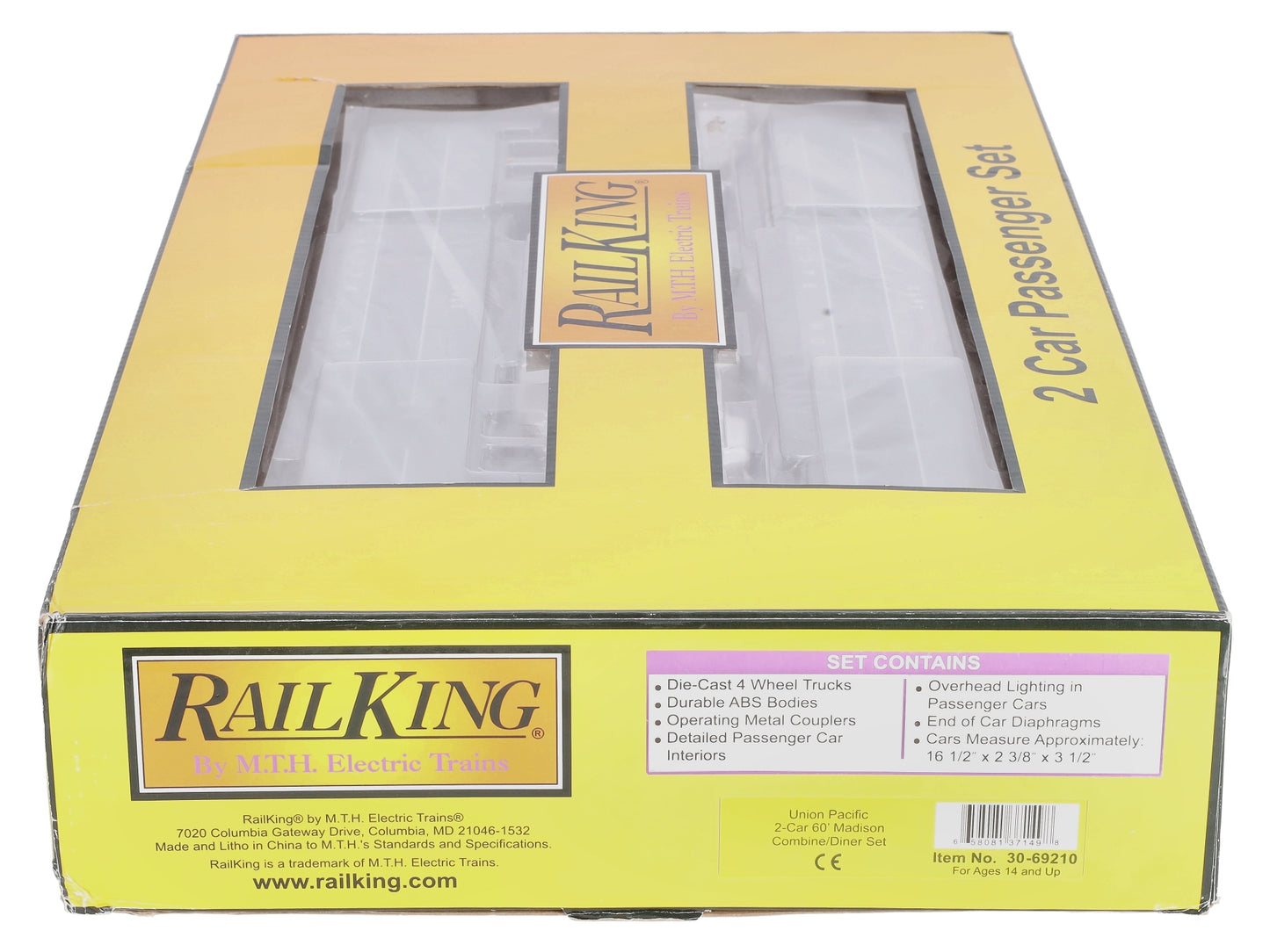 MTH 30-69210 O Union Pacific RailKing 60' Madison Combine/Diner Set (Set of 2)