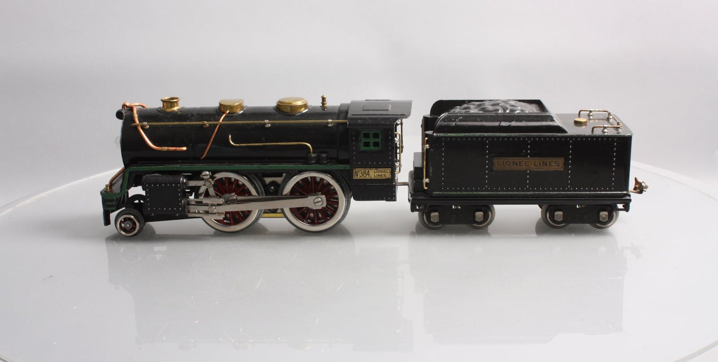 Lionel 384 Vintage Standard Gauge Lionel Lines 2-4-0 Steam Locomotive and Tender